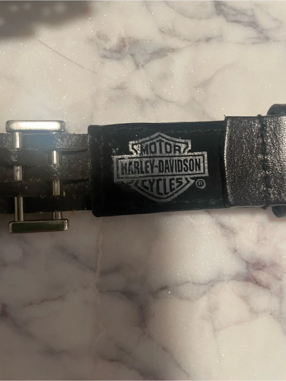 Harley-Davidson Women's Black Leather Belt with Silver Hardware